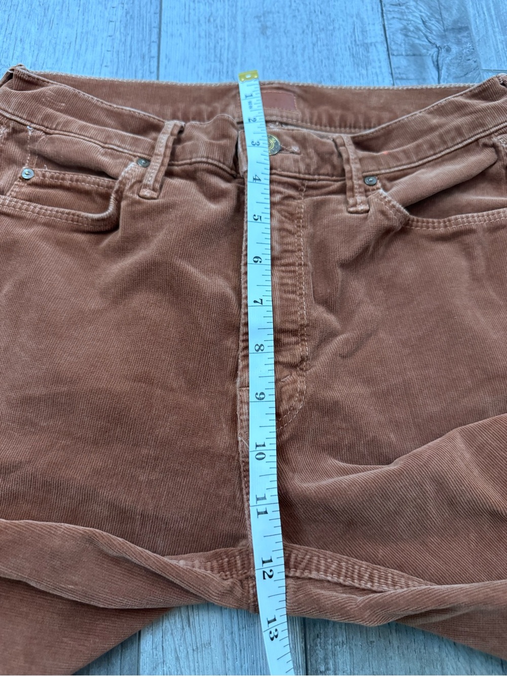 Mother The Mid Rise Dazzler Ankle In Mok Monk Brown Size 27 Corduroy Pants - Picture 13 of 15